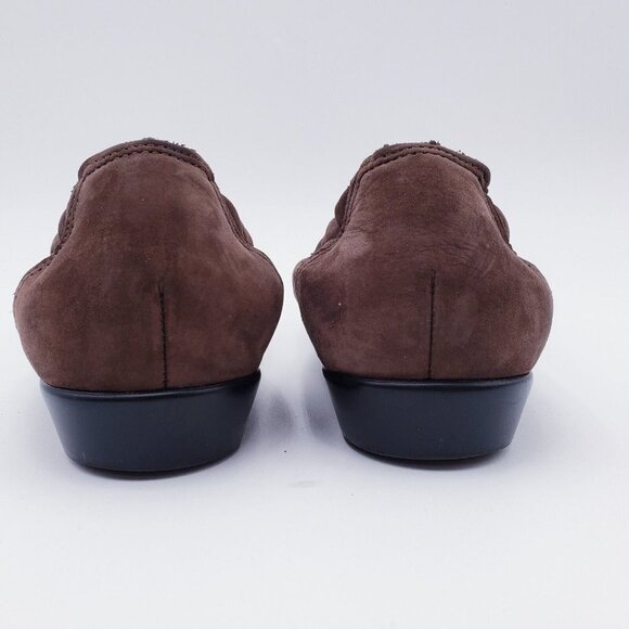 SAS Womens 9.5 Hope Brown Turf Slip On Comfort Loafers Leather Tassel Square Toe - Picture 3 of 9